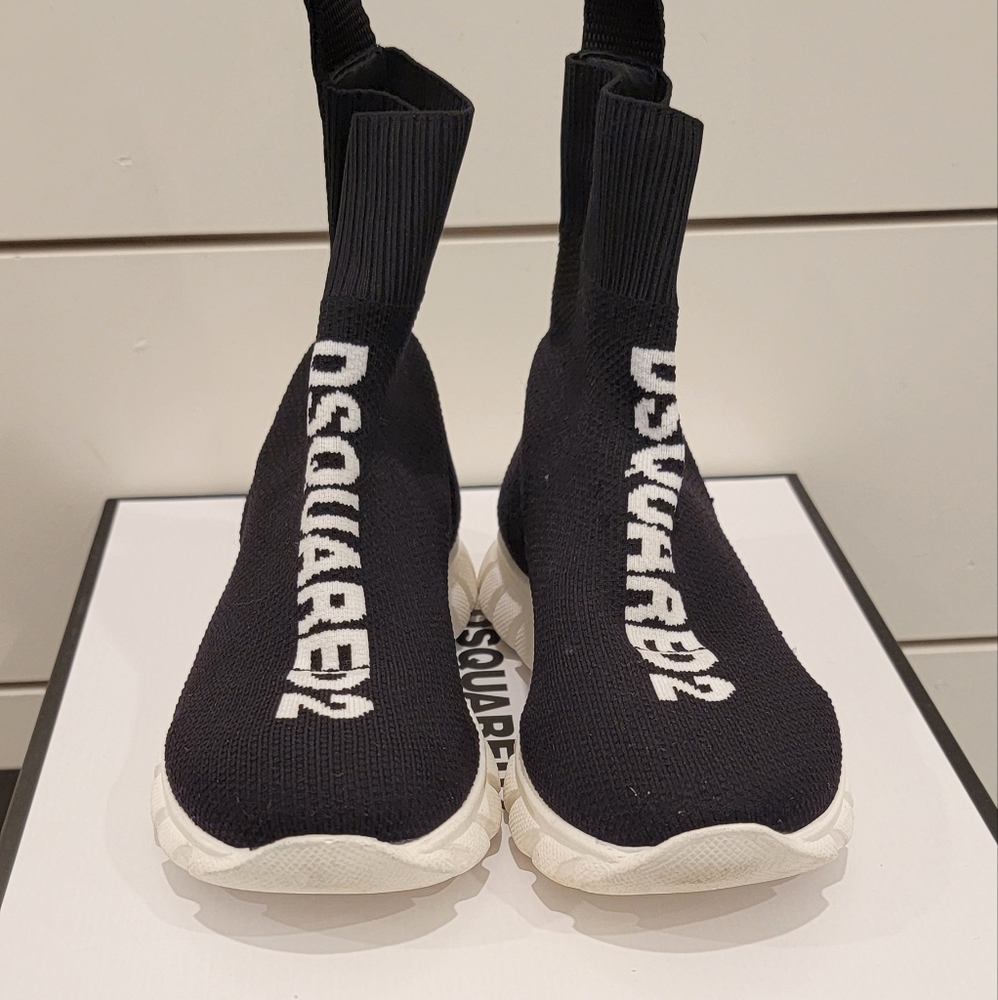 Dsquared2 Sock Sneakers Black & White Size 28 (10) toddler Boys